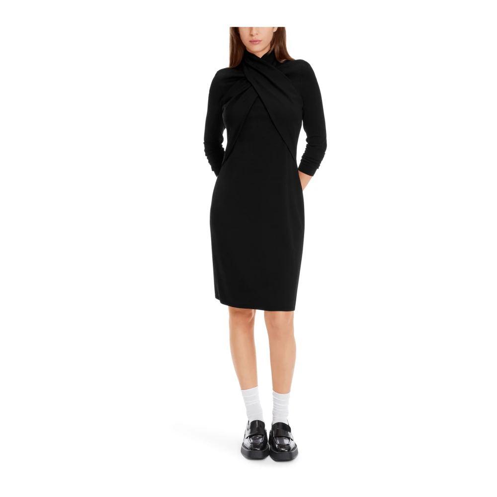 Marc Cain Gebreide Jurk 'Rethink Together' Black Dames