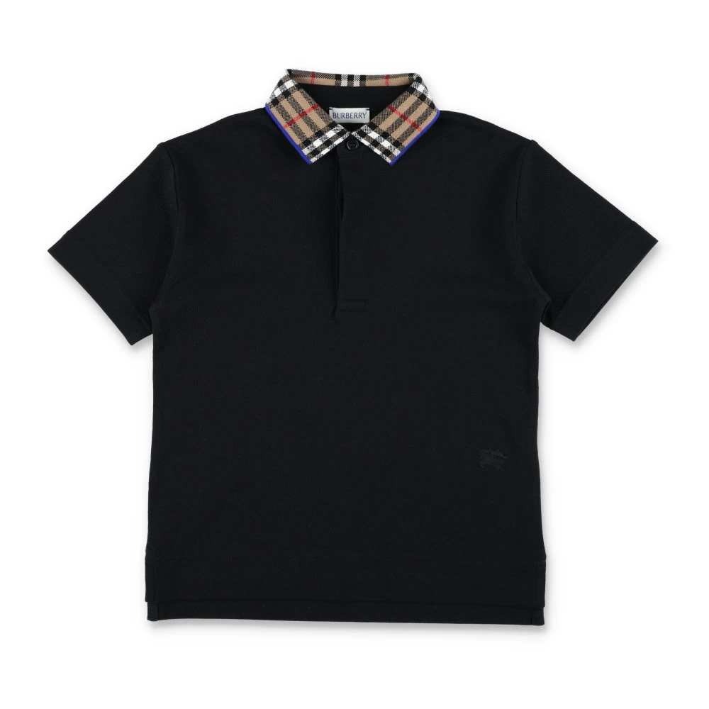 Burberry Check Krage Polo Svart Black, Pojke