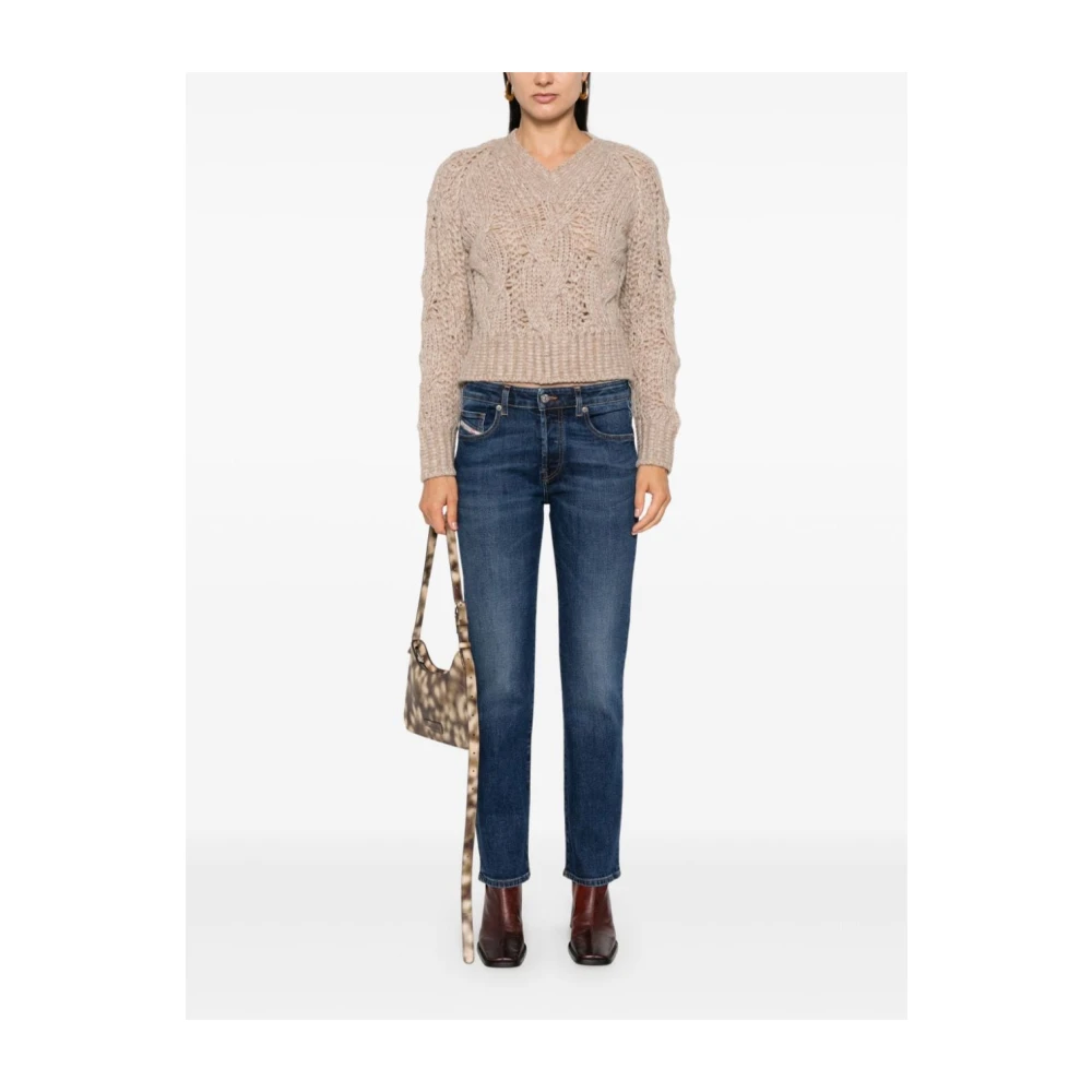 Ermanno Scervino Chunky Cable Gebreide Trui Brown Dames