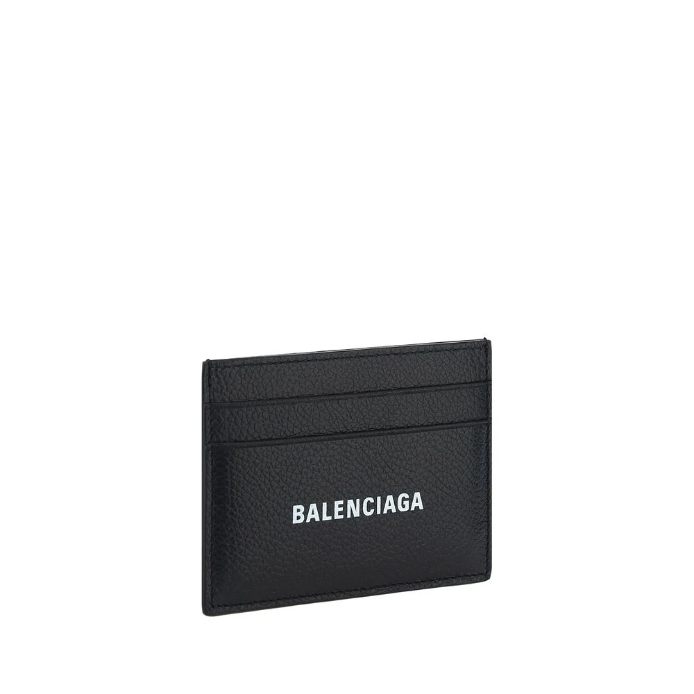Balenciaga Leren kaarthouder met merkmonogram Black Heren