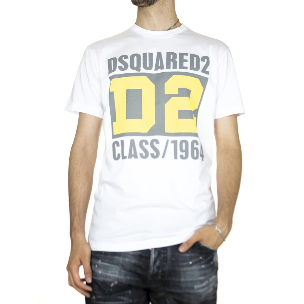Dsquared2 White T-Shirts, Male, 2XL, Varsity Print T-Shirt