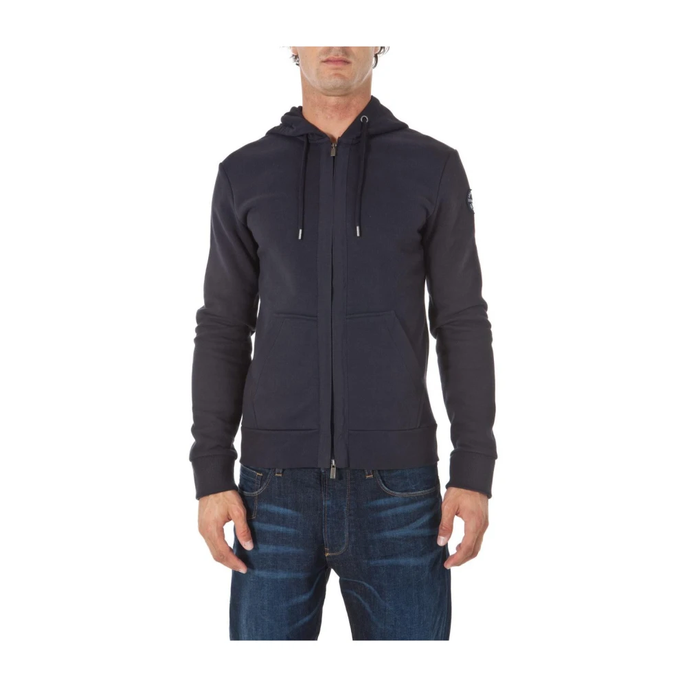 Armani Jeans Blue Sweatshirt Hoodie - Male - Zip-Throughs - L - Sweatshirts & Hoodies