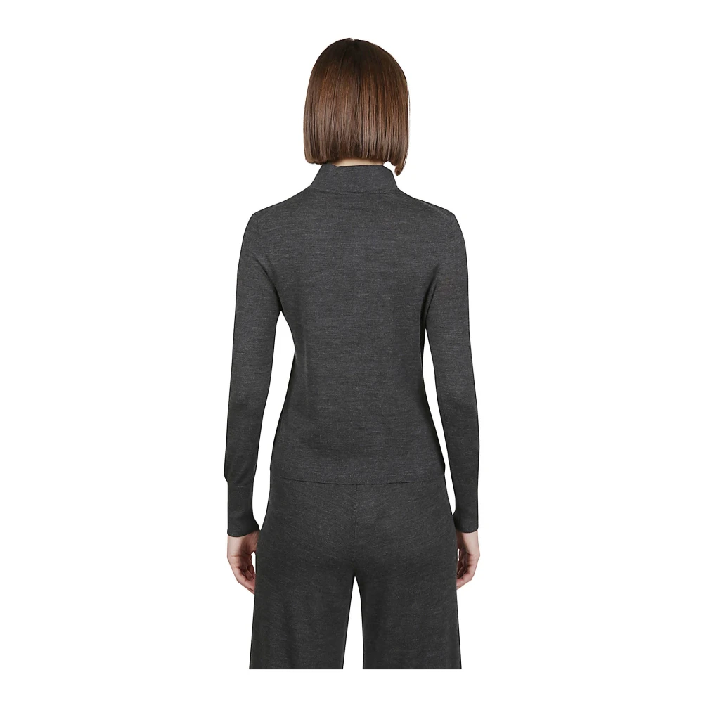 Eleventy Luxe Lange Mouw Wol Polo Gray Dames