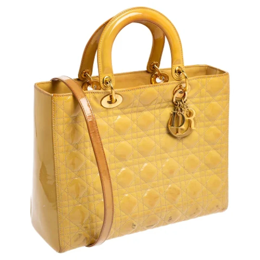 Dior Vintage Pre-owned Leather totes Yellow Dames