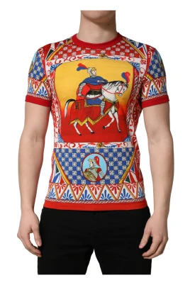 Jersey T-shirt med Carretto Patchwork-tryck