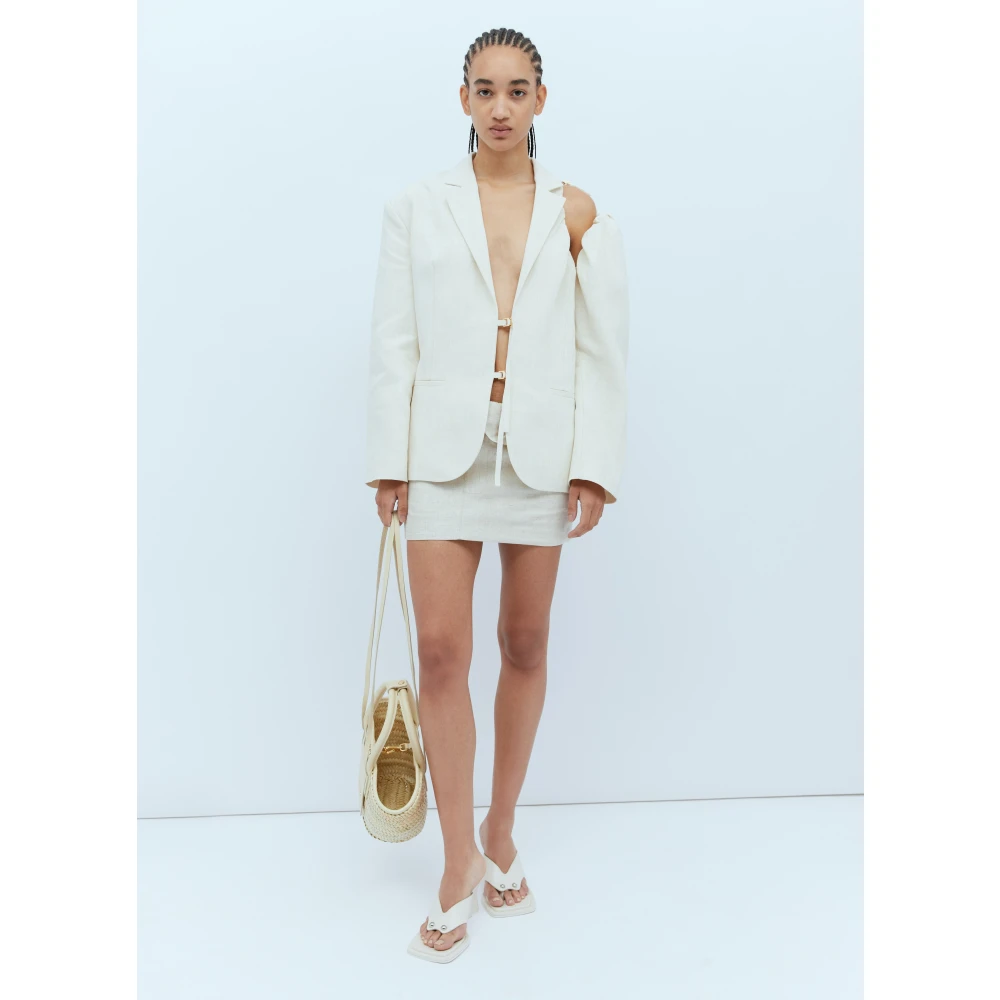 Jacquemus Bahia Rok met Gedraaide Tailleband Beige Dames