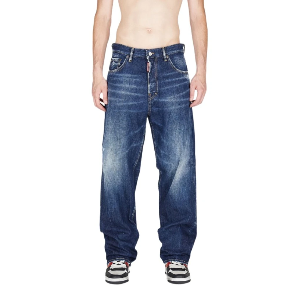 Dsquared2 Losse Jeans met Gewassen Effect Blue Heren