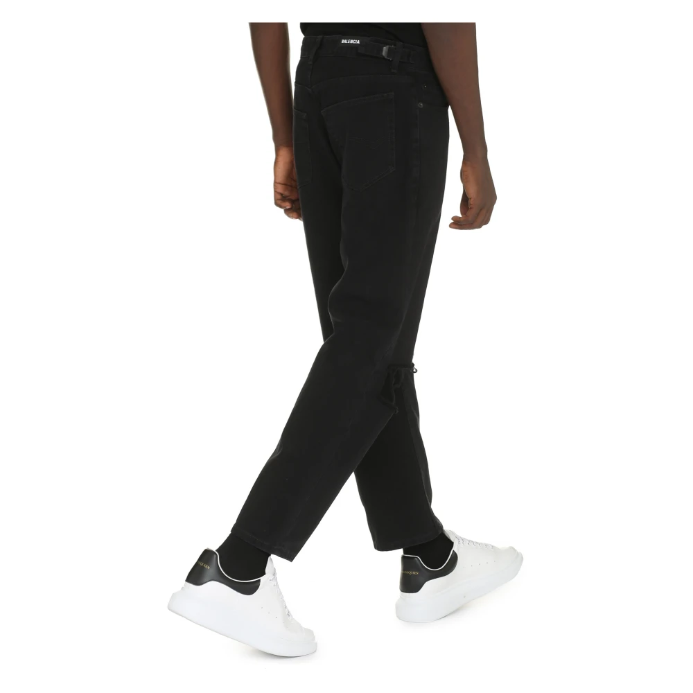 Balenciaga Versleten cropped jeans Black Heren