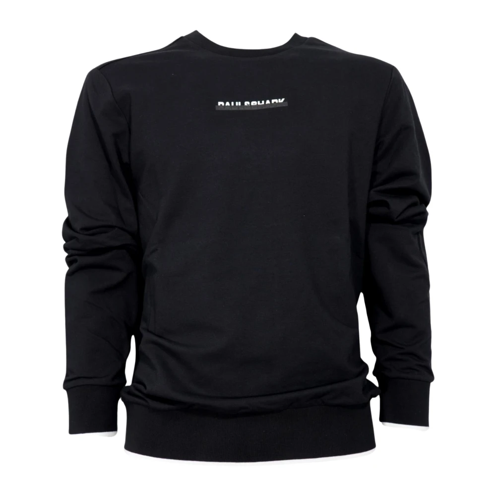 PAUL & SHARK Katoenen Crewneck Sweatshirt met Logo Black Heren
