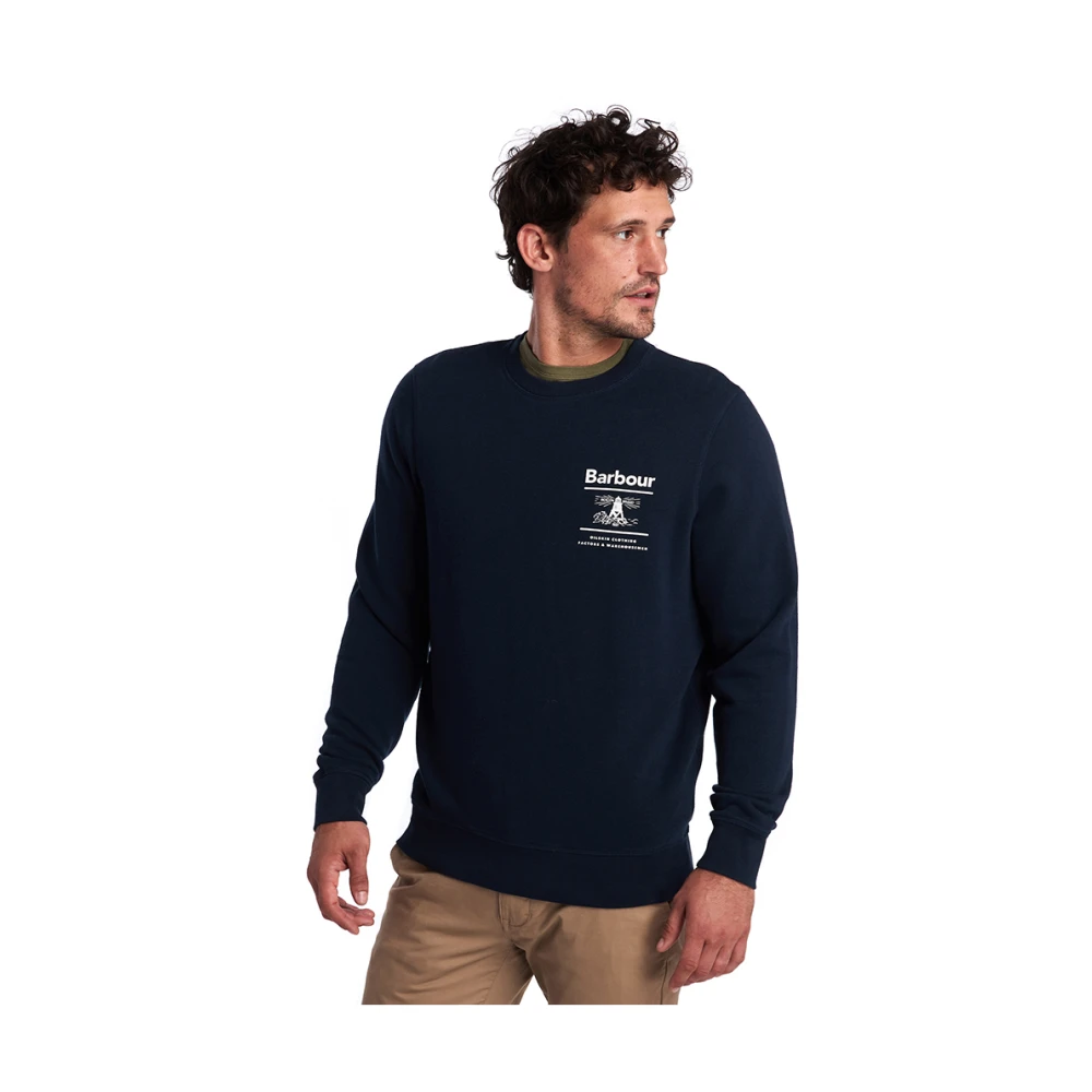 Barbour Navy Reed Crew Sweatshirt Blue Heren