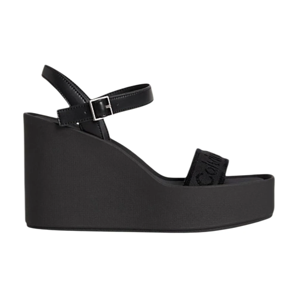 Calvin Klein Women's Black Wedges, 7 Uk, Wedge Sandal