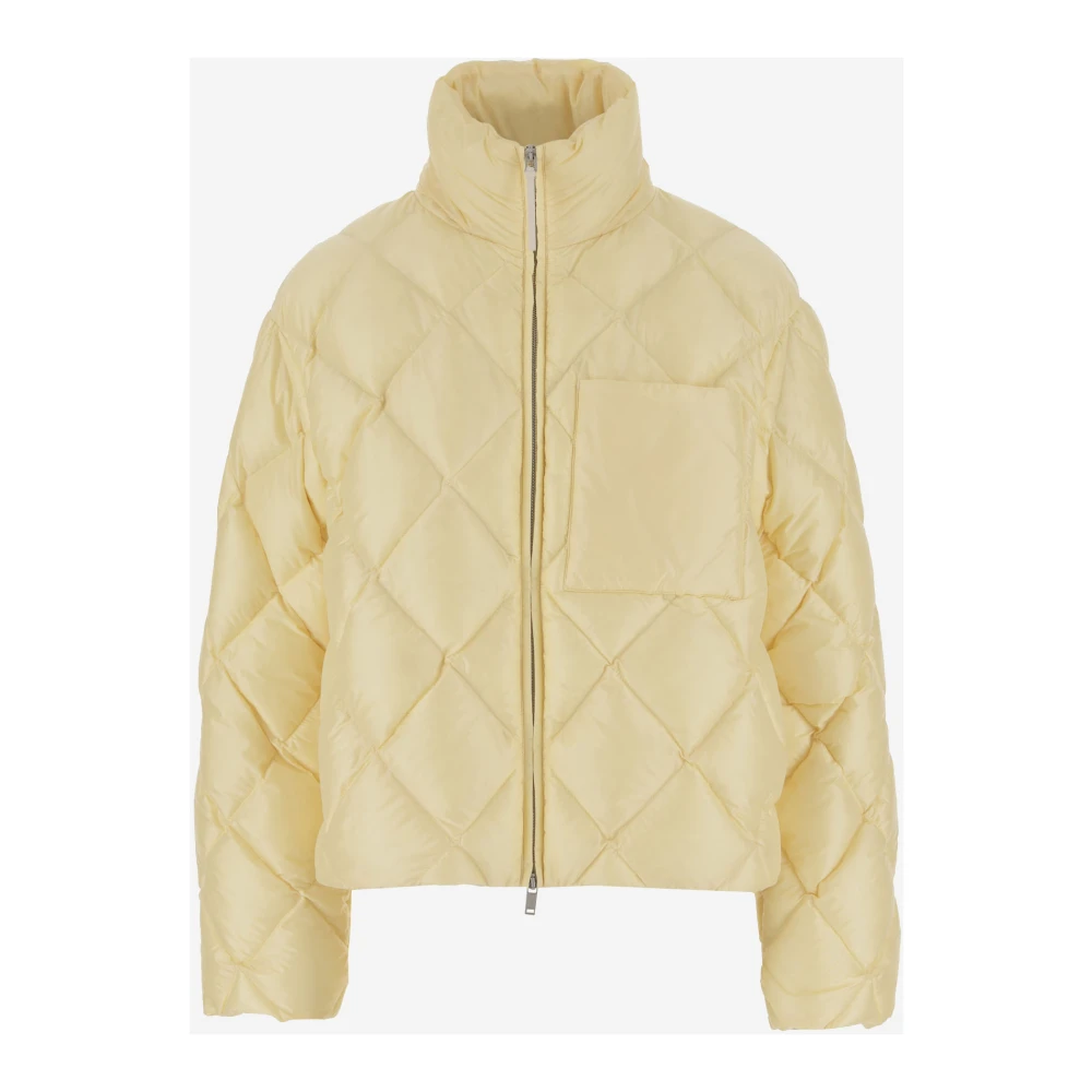Jil Sander Gewatteerde Nylon Donsjas Geel Gewatteerd Yellow Dames