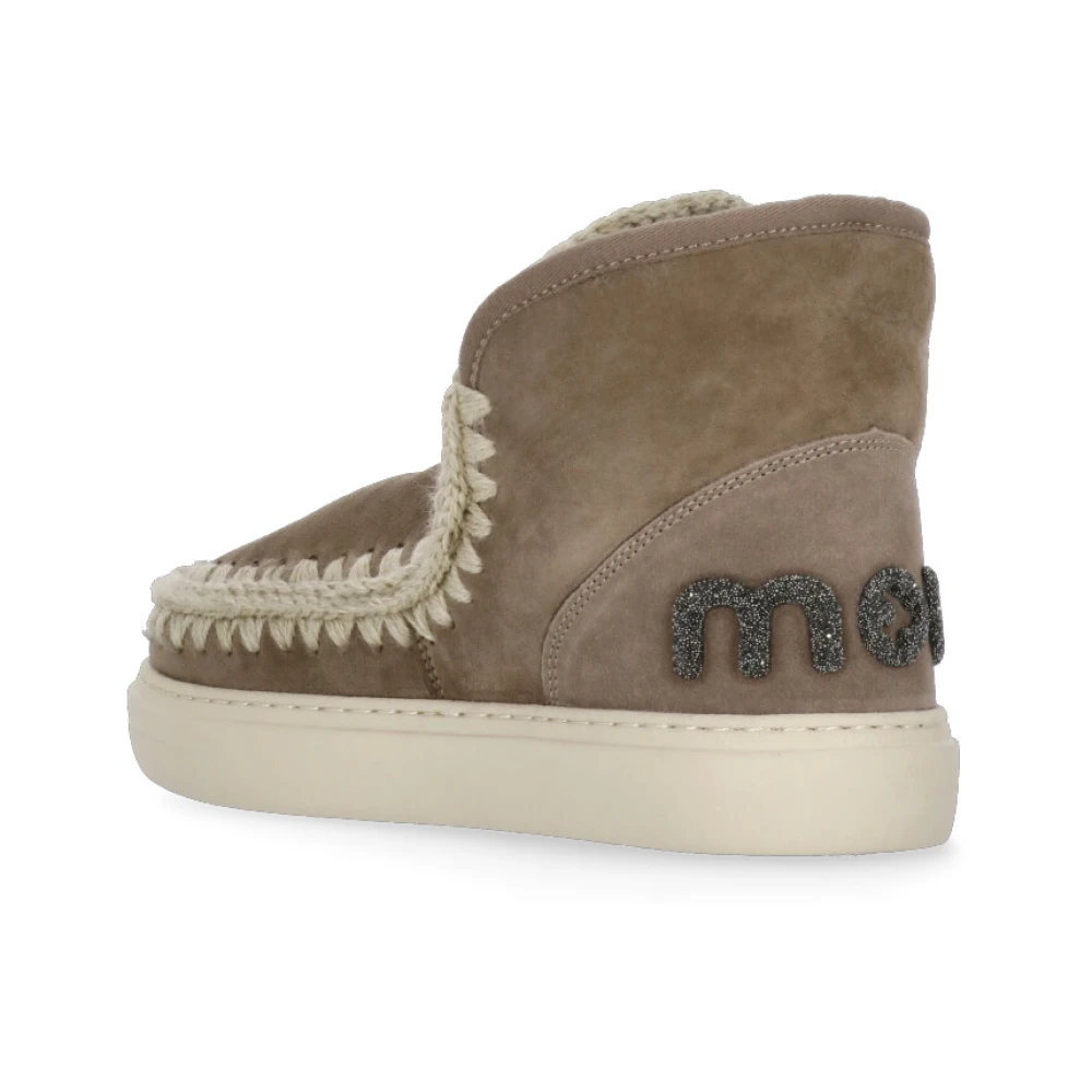 Mou Bruine Suède Leren Sneakers met Wolsteken Brown Dames