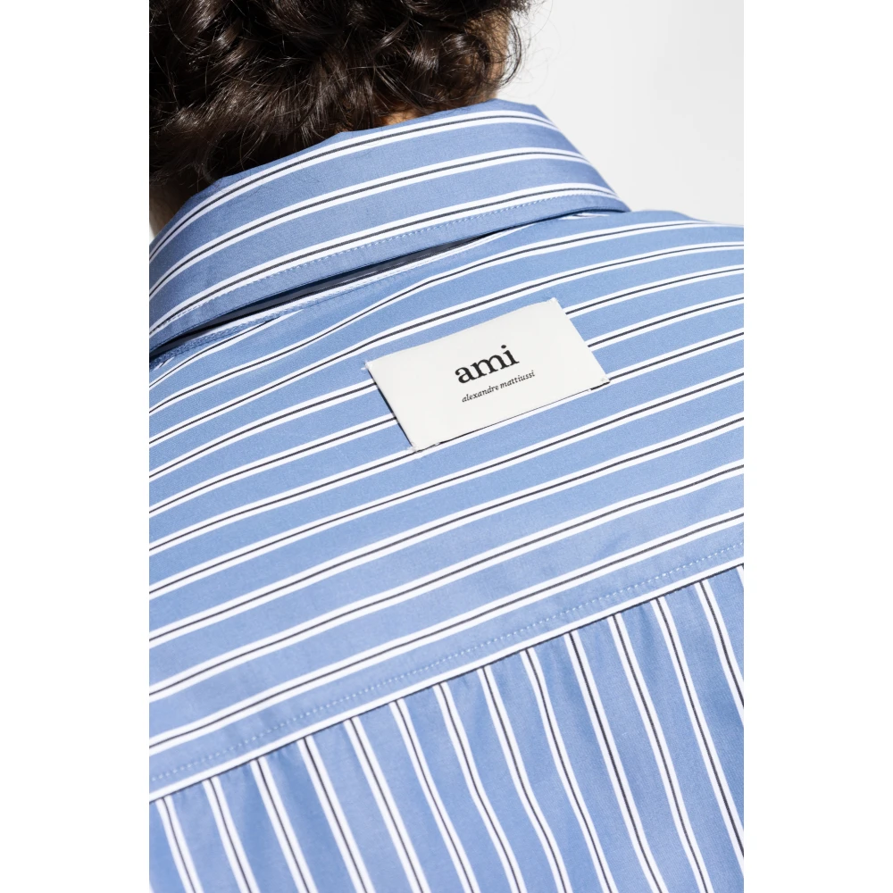 Ami Paris Overhemd met gestreepte print Blue Heren