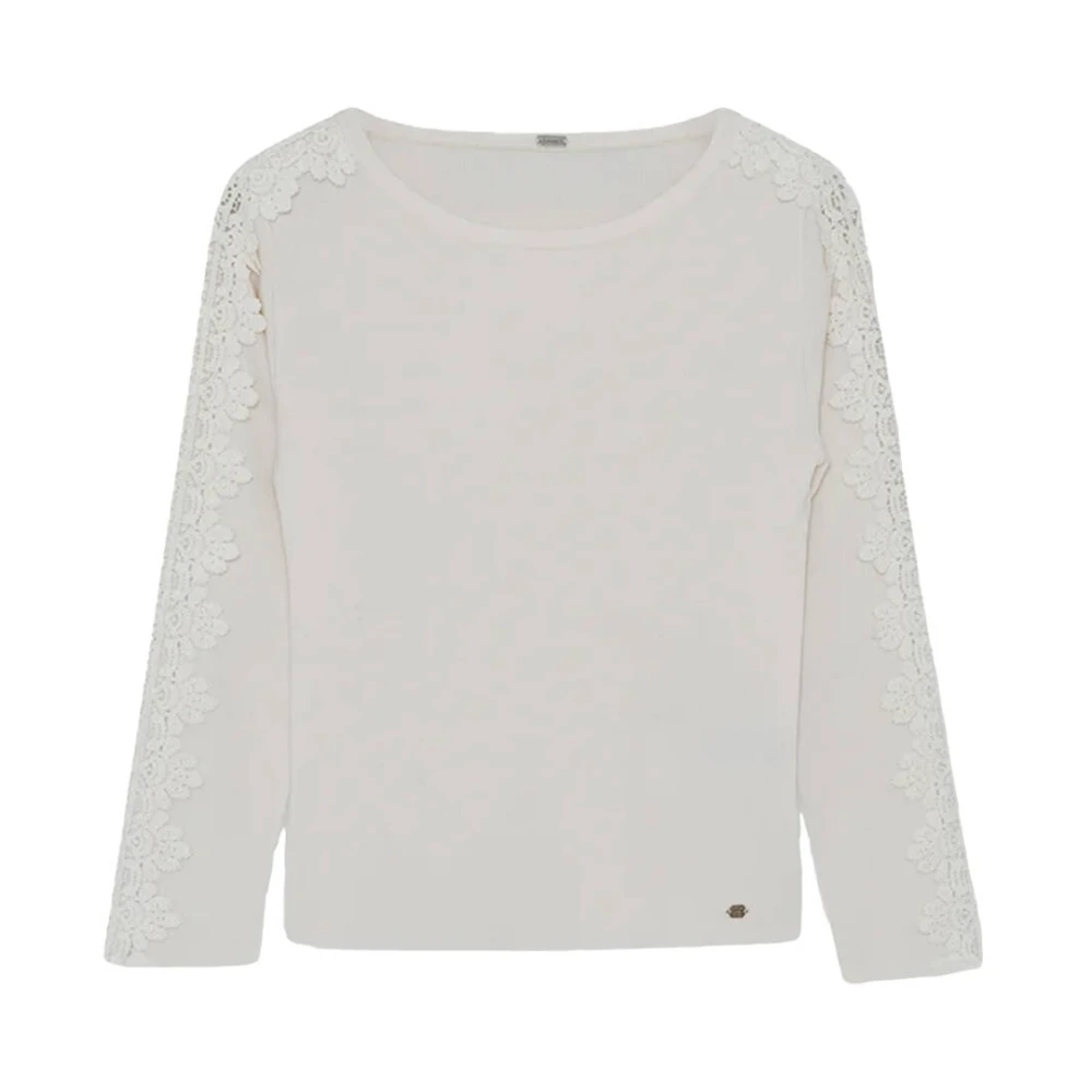 Gustav Lace Knit Pullover Aja White Dames