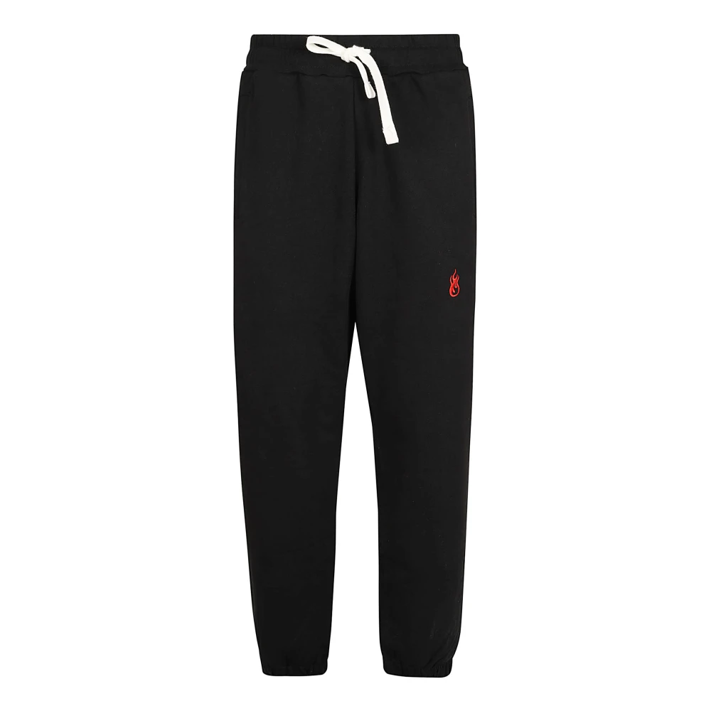 Vision OF Super Geborduurde Vlam Zwarte Broek Black Heren