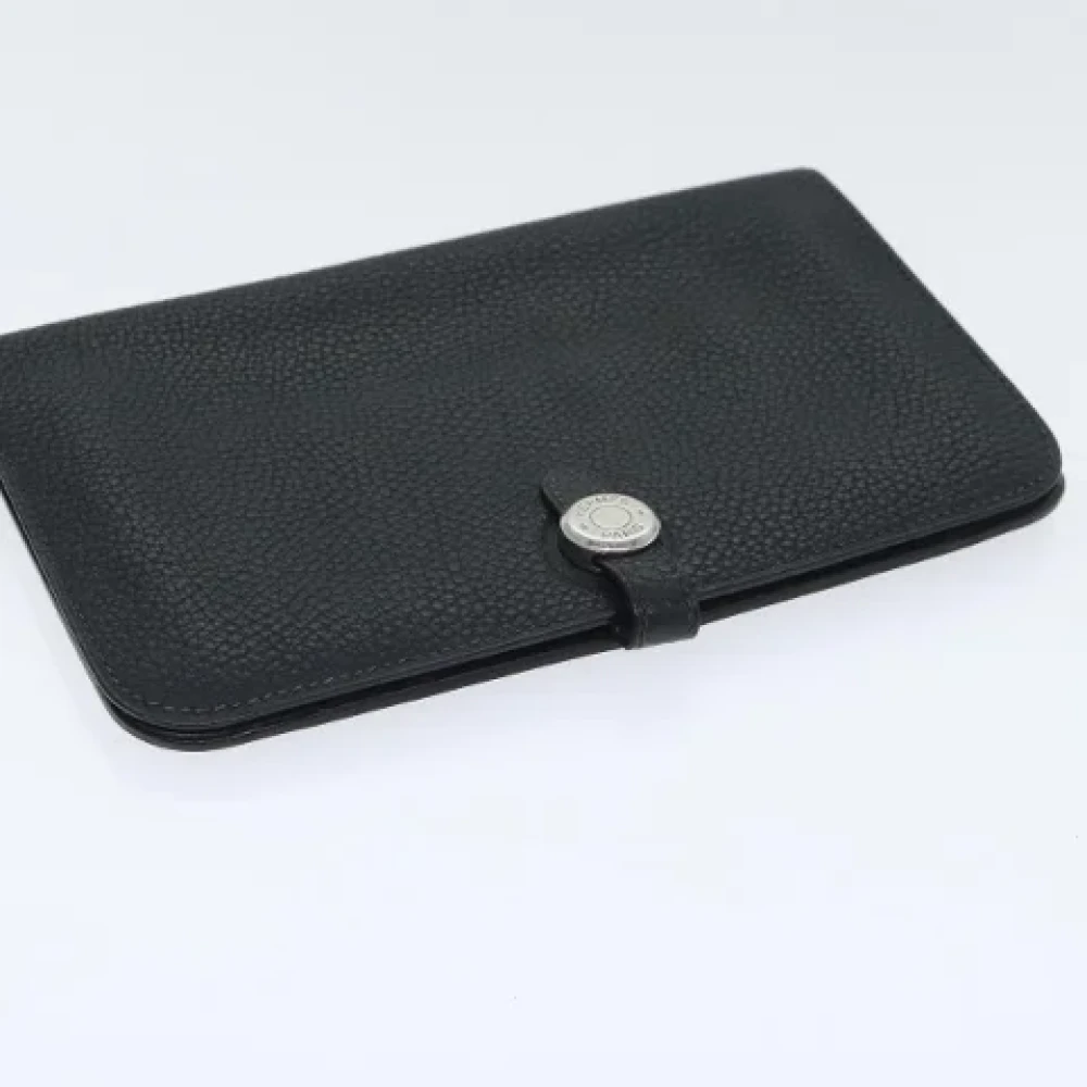 Hermès Vintage Pre-owned Leather wallets Black Dames