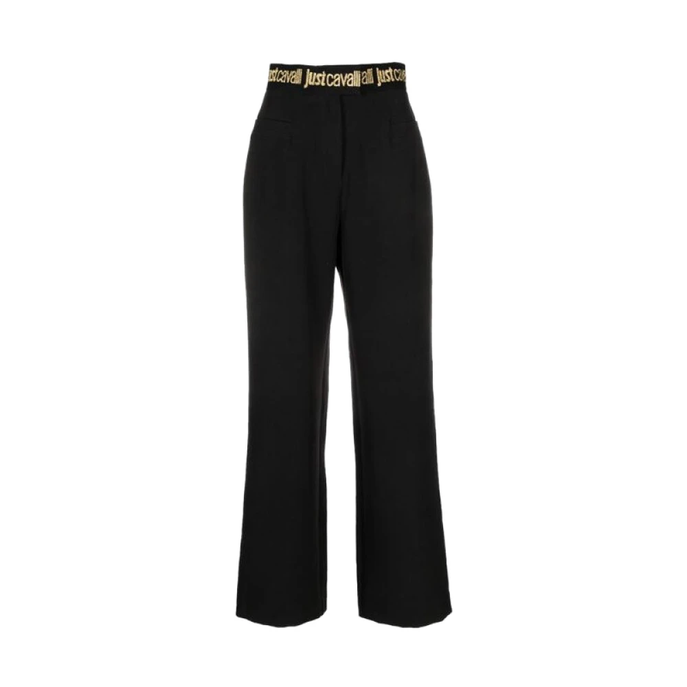 Just Cavalli Women's Black Wide Trousers, S, Pantalone
