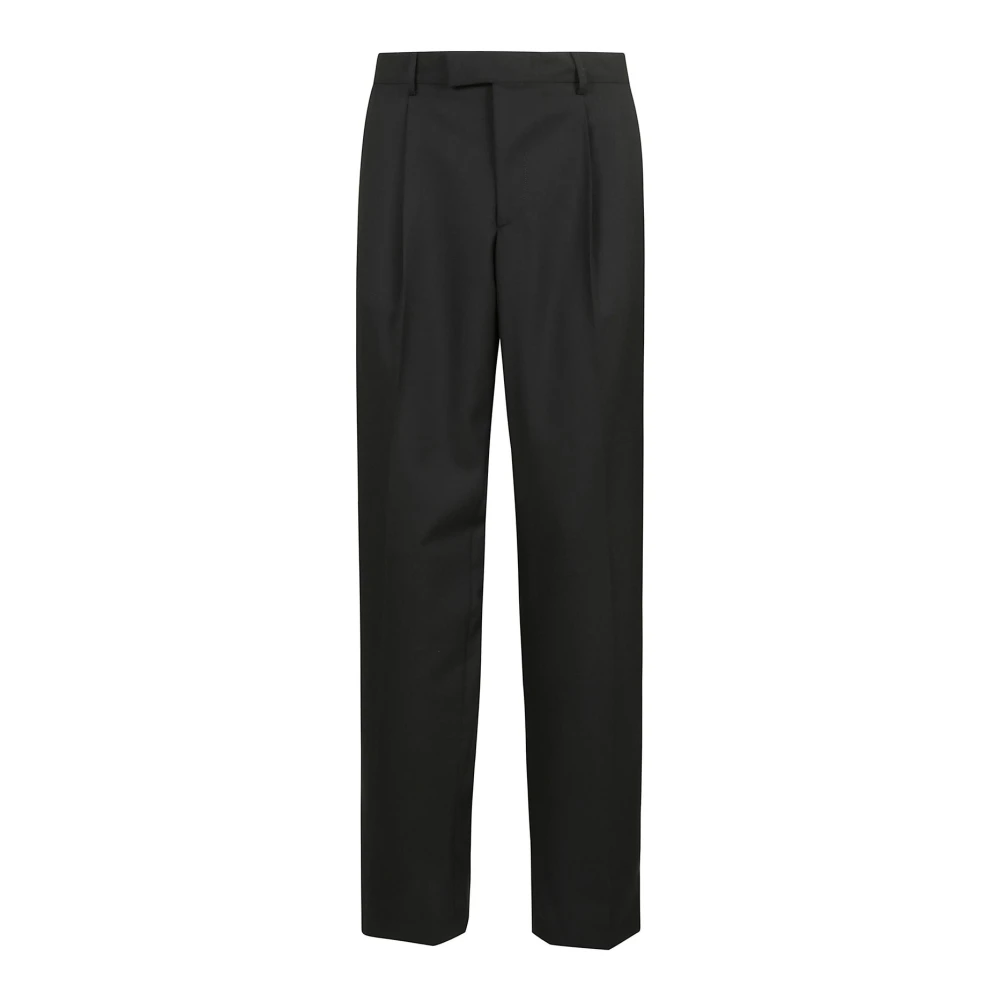 Laneus Zachte Flanellen Broek voor Comfortabel Dragen Black Heren