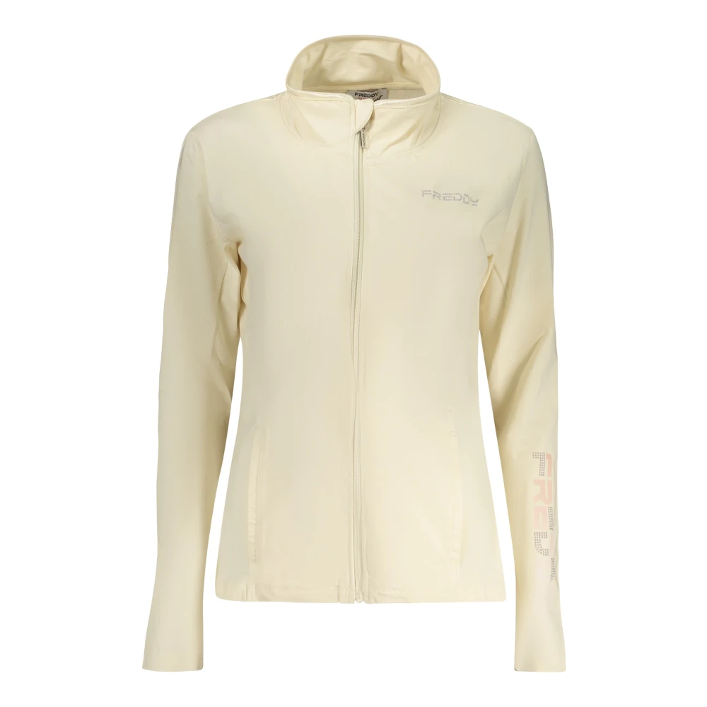 Freddy Women's Beige Long-Sleeved Sweatshirt - Zip-Throughs - S - Sweatshirts & Hoodies