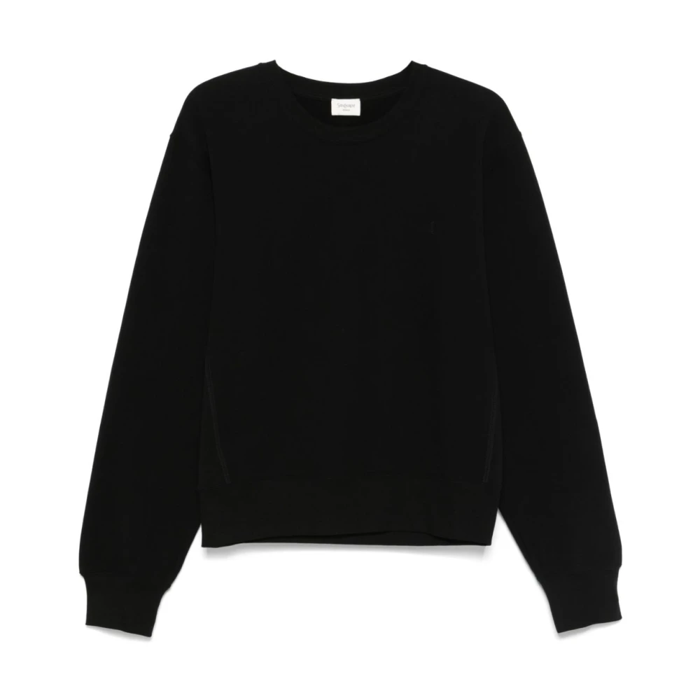 Saint Laurent Men's Black Sweatshirts, M, Sweatshirt With Cassandra Logo