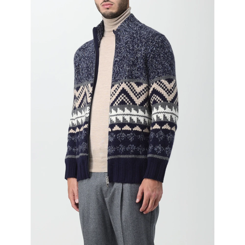BRUNELLO CUCINELLI Stijlvolle Blauwe Zip-Through Sweatshirt Blue Heren