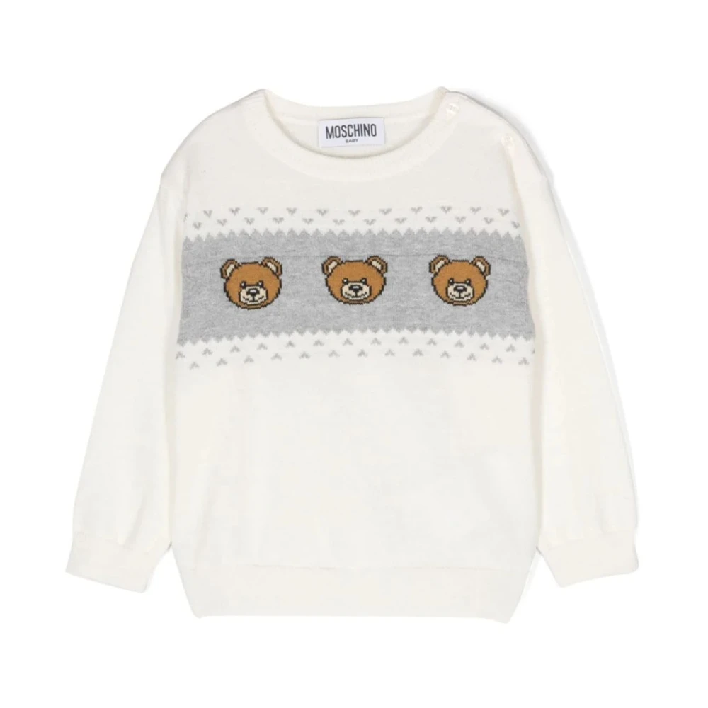 Moschino Vit Teddy Bear Tröja för Barn White, Unisex