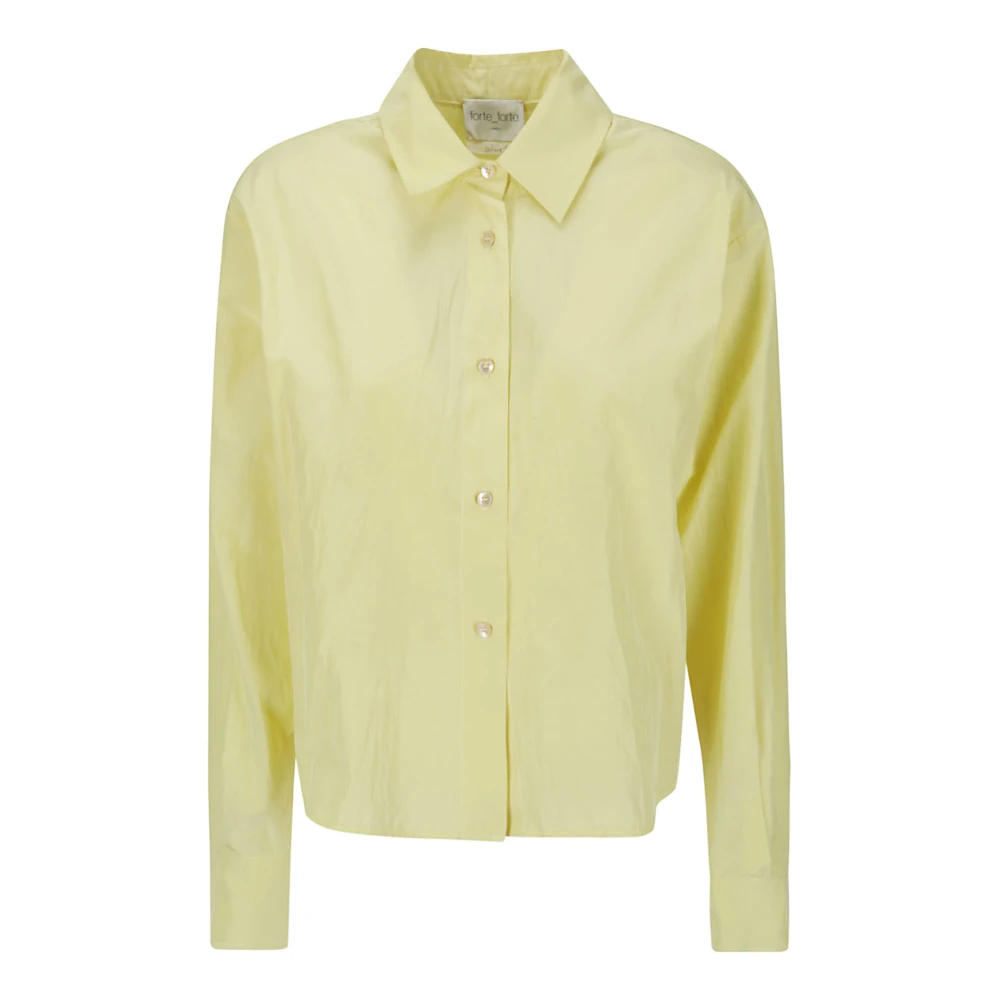 Forte Chic Taffettas Boxy Shirt Yellow Dames