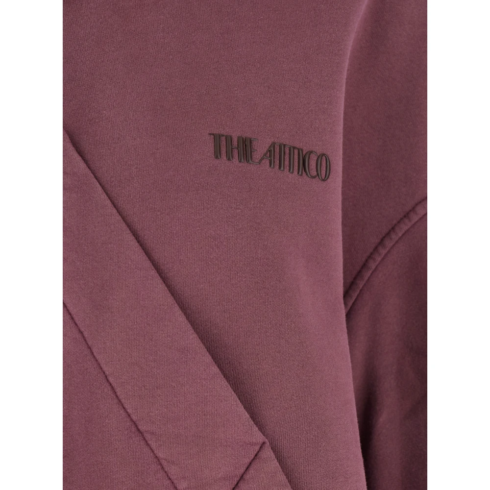 The Attico Roze Hoodie met Logo Tekst Pink Dames