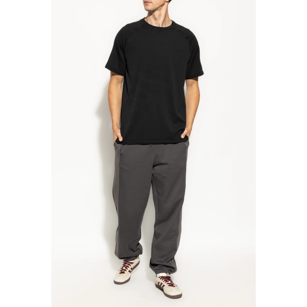 Y-3 T-shirt met logopatch Black Heren