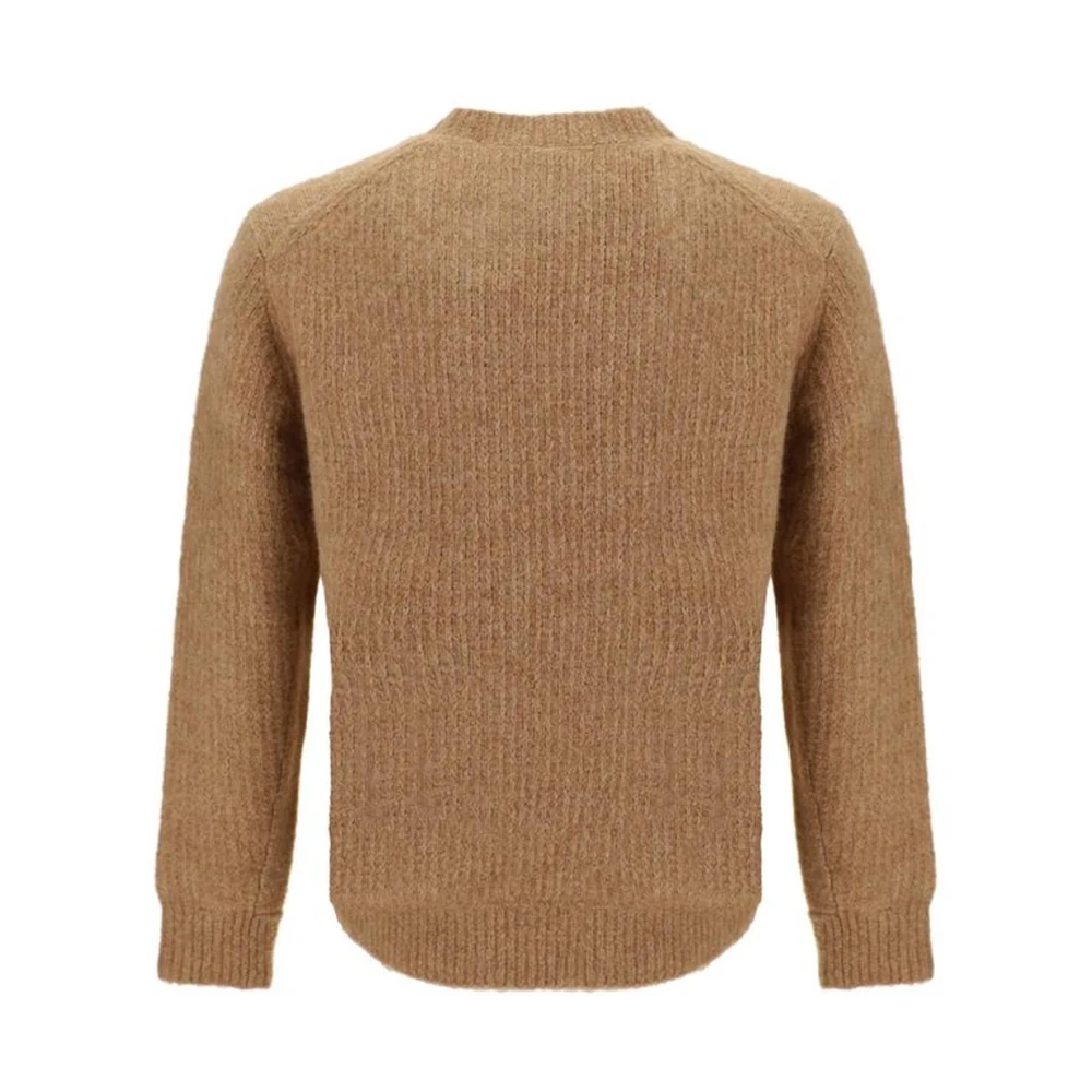 Sunflower Melange Ribgebreide Trui met Yak en Alpaca Brown Heren