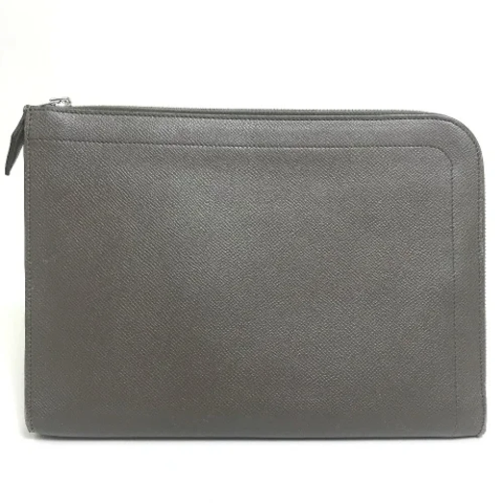 Hermès Vintage Pre-owned Fabric clutches Gray Dames