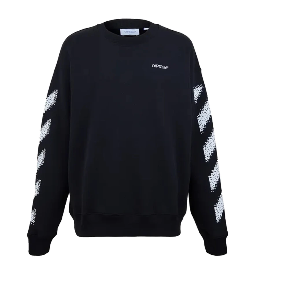 Off White Black Sweatshirts, Male, L, Pixel Diag Sweatshirt