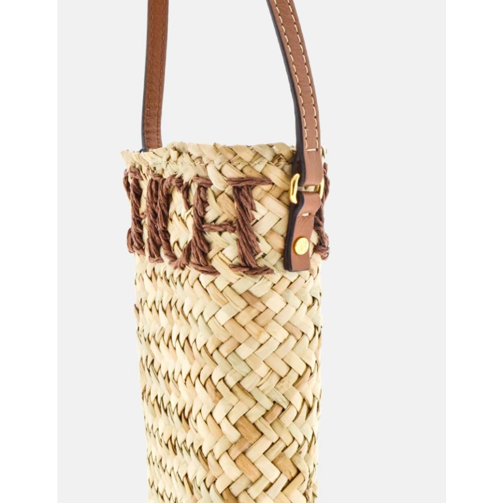 Carolina Herrera Mini Capazo Letters Bruine Tas Beige Dames