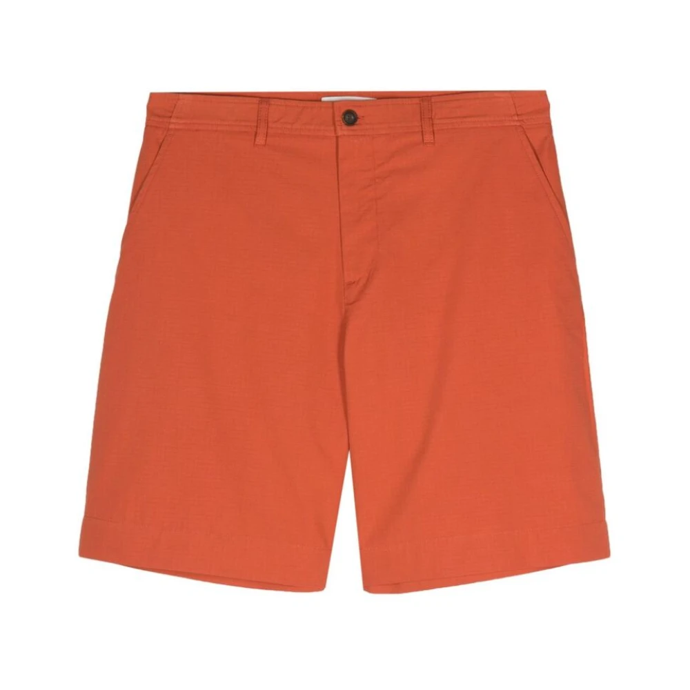 Maison Kitsuné Ripstop Textuur Burnt Orange Shorts Orange Heren