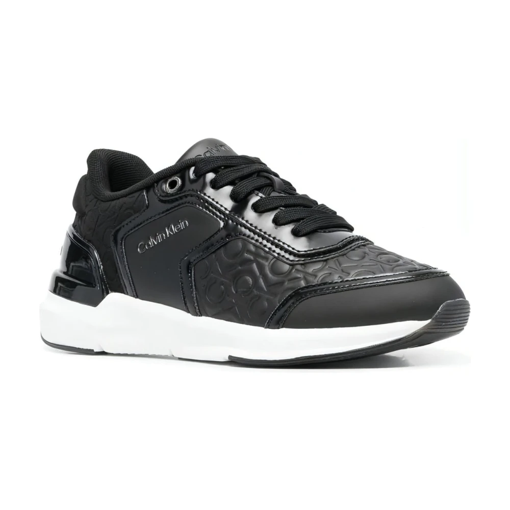 Calvin Klein Leren Sneakers Dames Schoenen Zwart