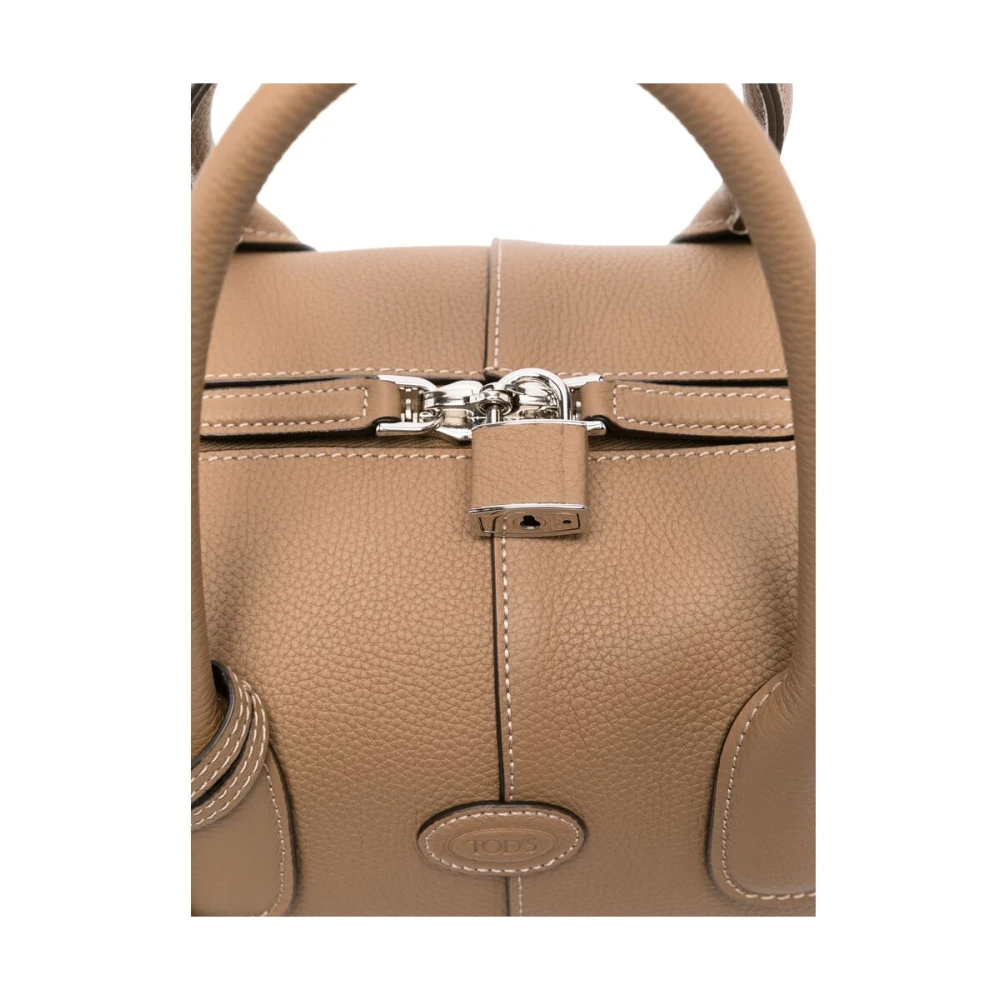 TOD'S Bruine leren handtas met bovenrits Brown Dames