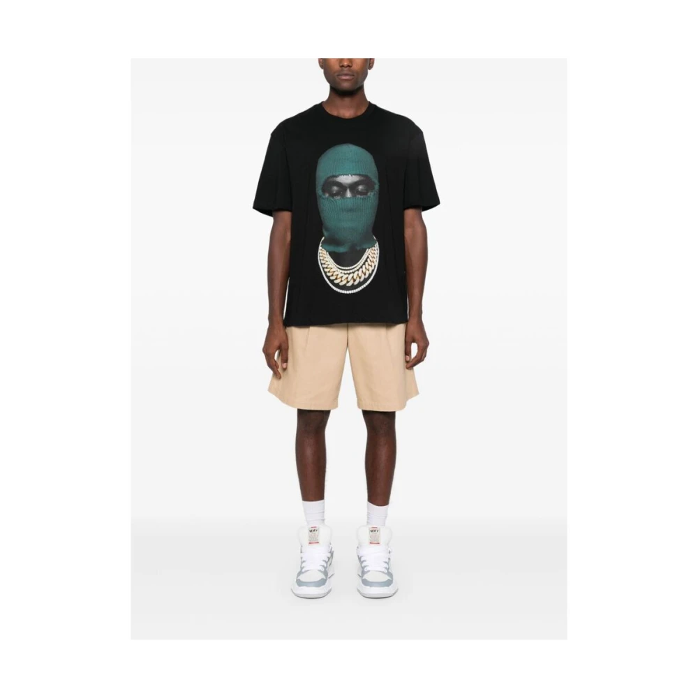 IH NOM UH NIT Maskerprint Katoenen T-shirt Black Heren
