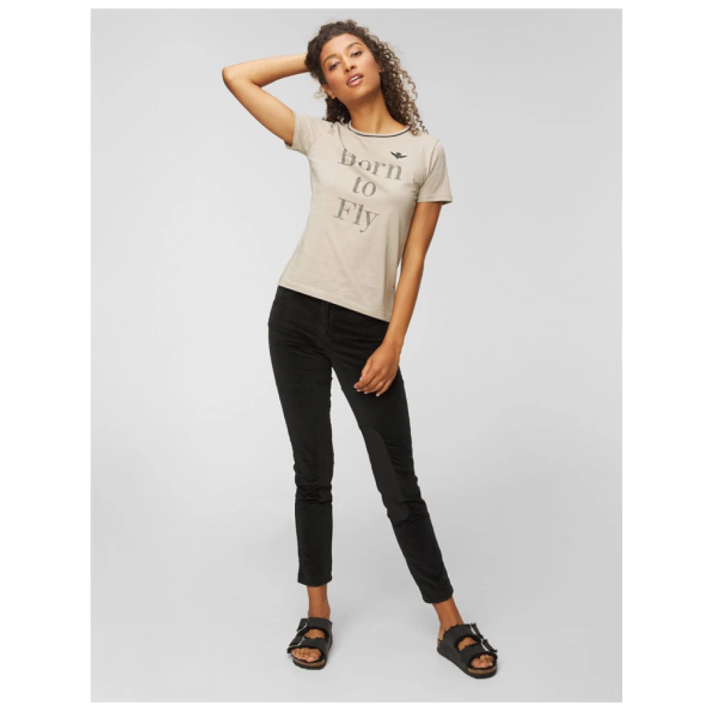 aeronautica militare Slimme Fluweelbroek Black Dames