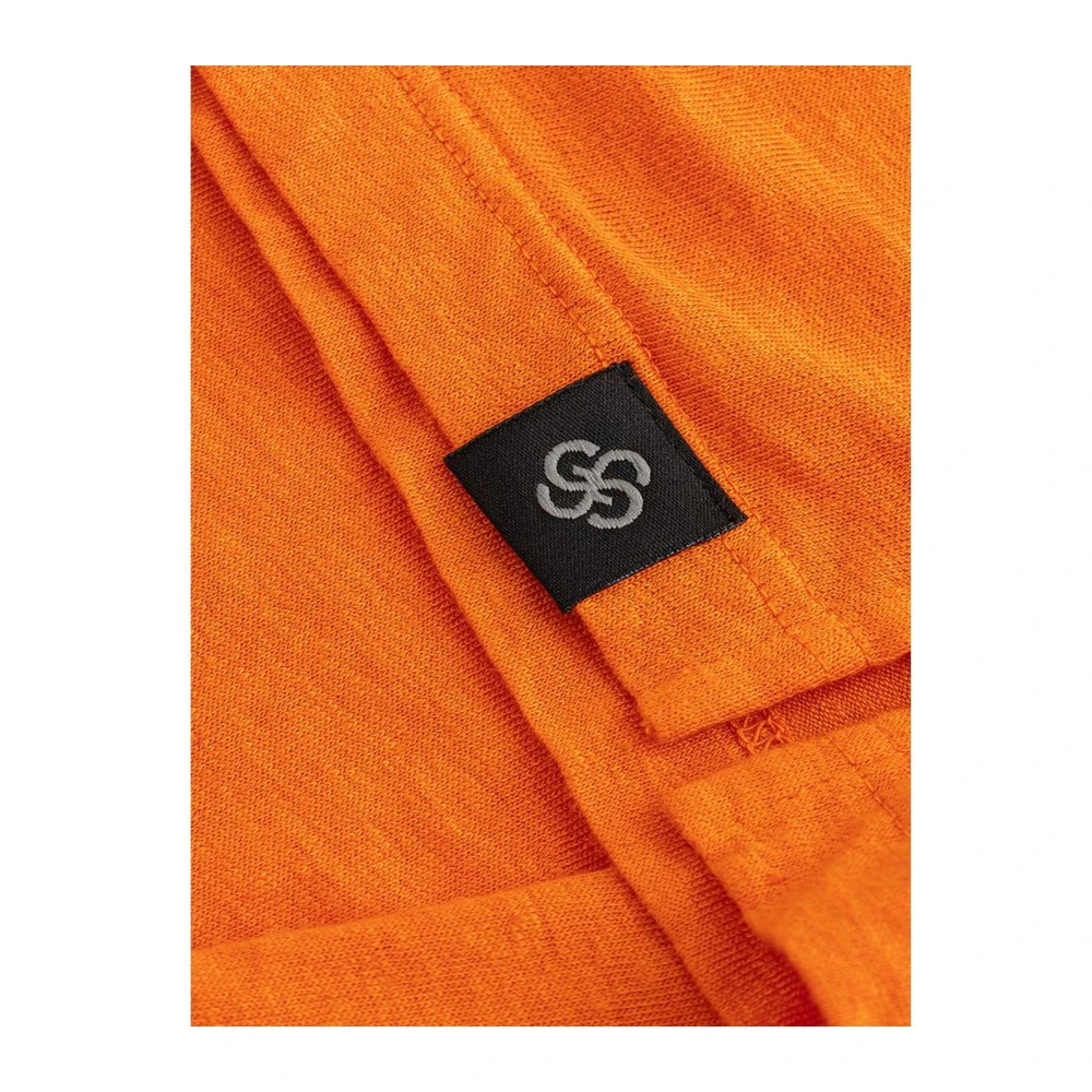 Gran Sasso Oranje Linnen Polo Shirt Mannen Orange Heren