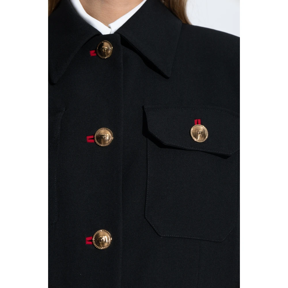 Versace Wollen jas Black Dames