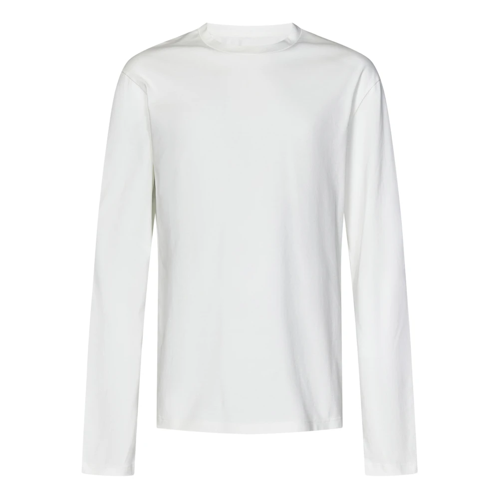 Jil Sander Wit Katoenen Langemouw Crewneck T-Shirt White Heren