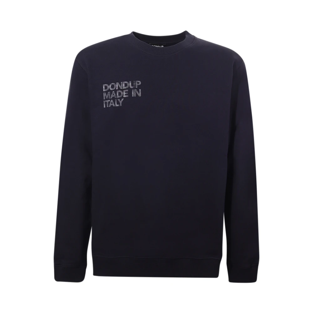 Dondup Blauwe Crew-neck Sweatshirt met Logo Print Blue Heren