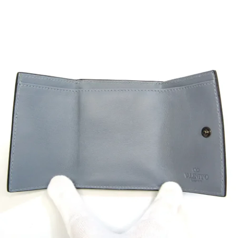 Valentino Vintage Pre-owned Leather wallets Gray Dames