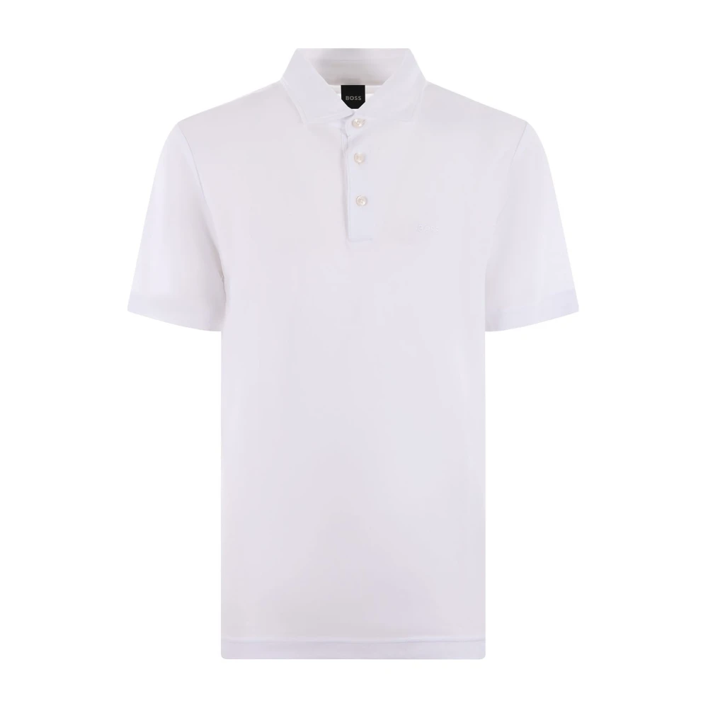 Boss Licht Jersey Polo Shirt White Heren