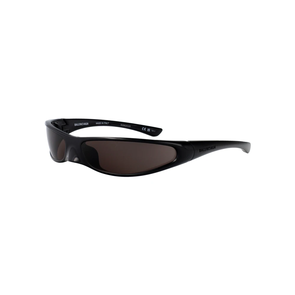 Balenciaga Unisex Black Sunglasses, One Size, Wraparound Sunglasses