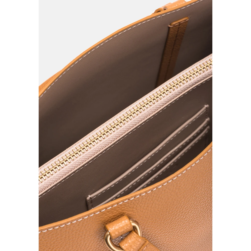 pinko Klassieke Shopper Tas van Bottalato Leer Brown Dames