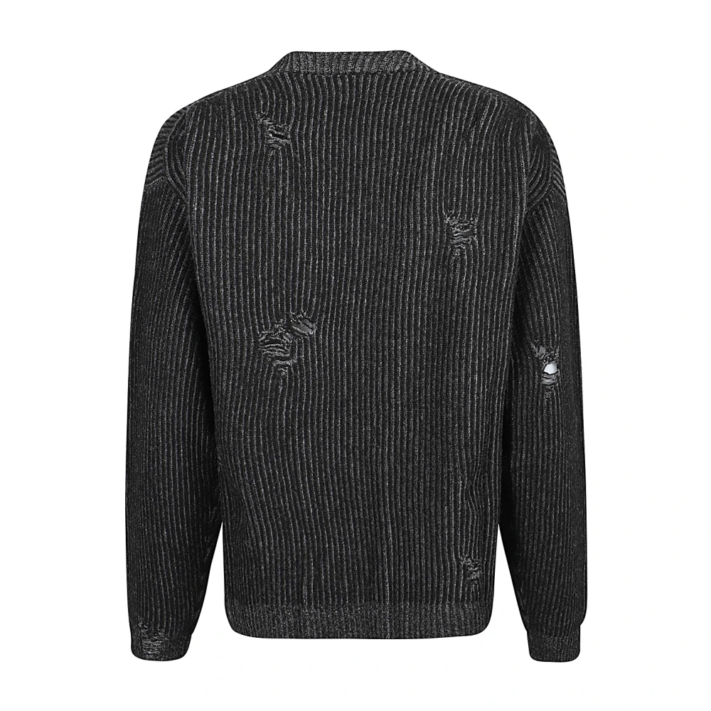 Mauro Grifoni Zwarte wollen ronde hals Engelse trui Black Dames