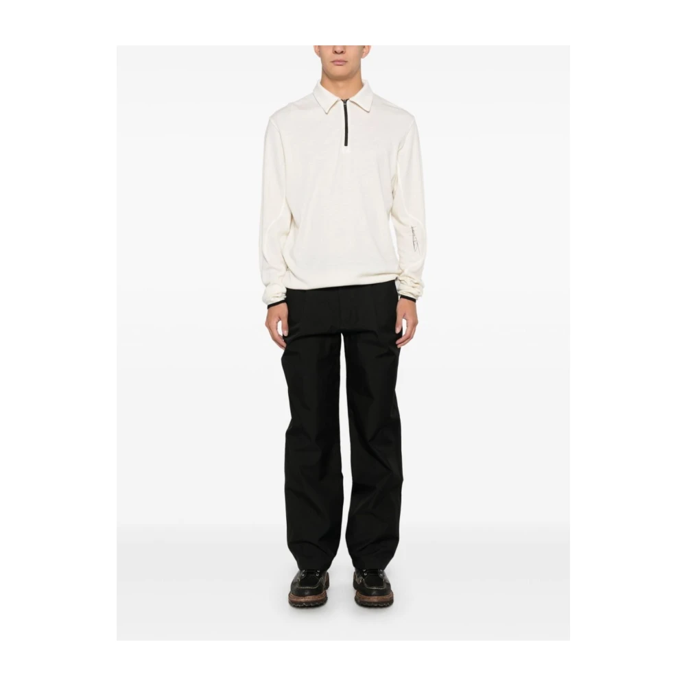 Gr10K Witte Half Zip Polo Shirt White Heren