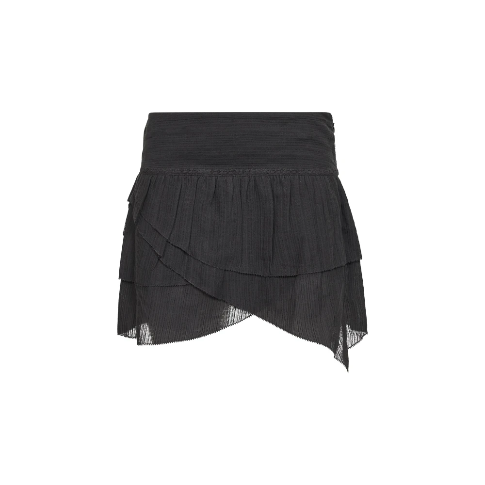 Marant Étoile Svart Asymmetric Ruffle Skirt